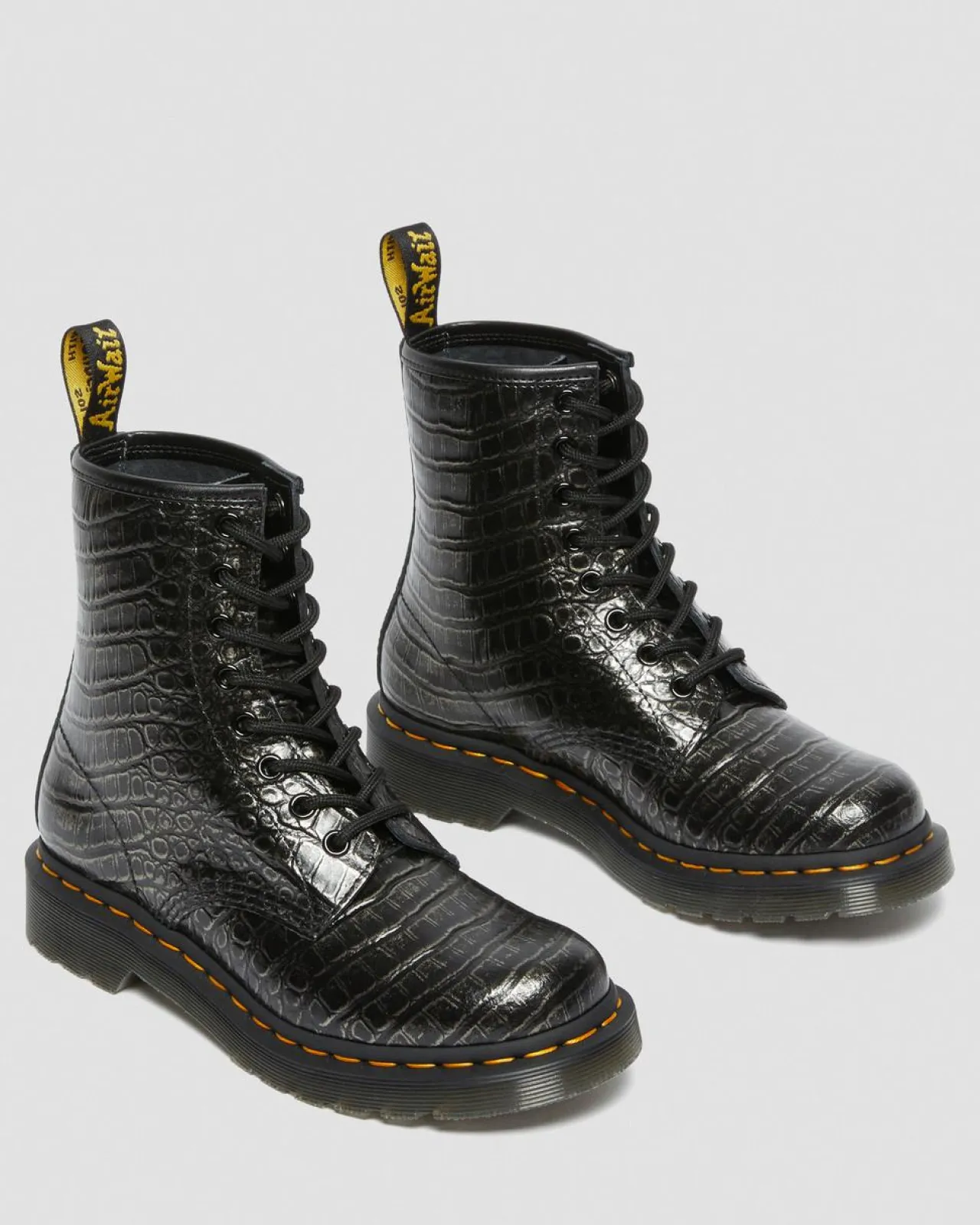 Dr. Martens 1460 Wild Croc Leren Veterlaarzen^WOMENS Veterlaarzen|Enkellaarzen