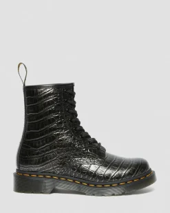 Dr. Martens 1460 Wild Croc Leren Veterlaarzen^WOMENS Veterlaarzen|Enkellaarzen