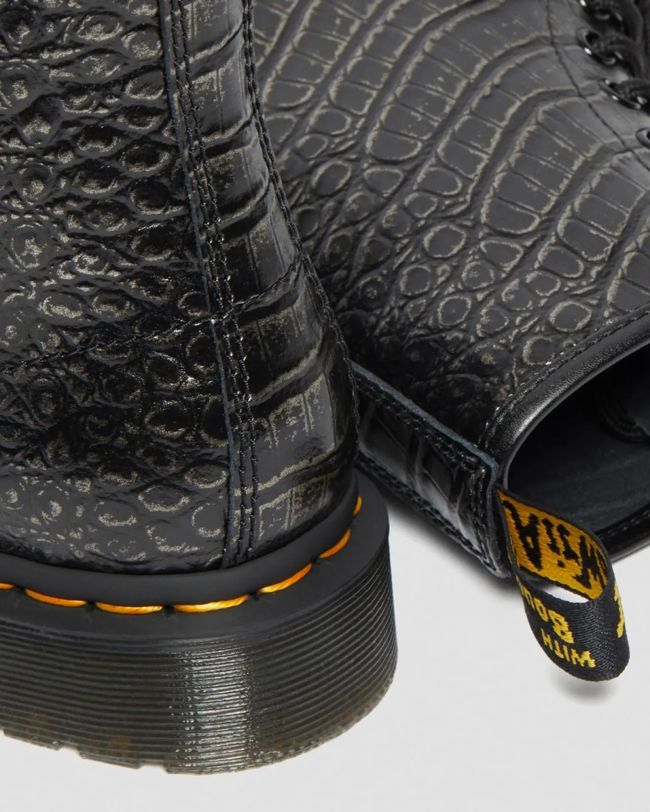 Dr. Martens 1460 Wild Croc Leren Veterlaarzen^WOMENS Veterlaarzen|Enkellaarzen