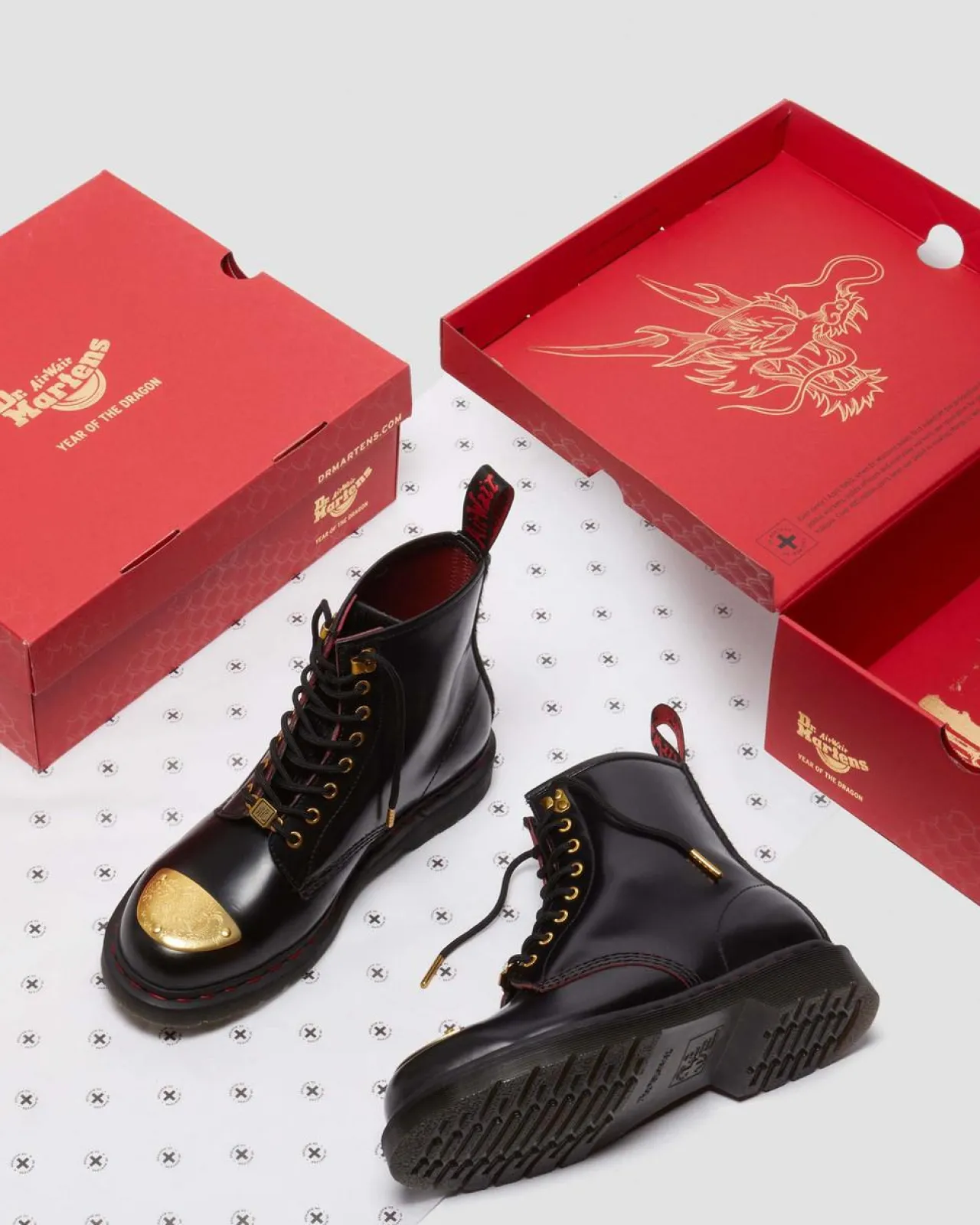Dr. Martens 1460 Year of the Dragon Leren Laarzen ^ Originals|Enkellaarzen