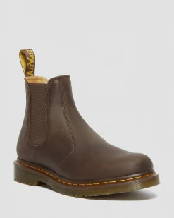 Dr. Martens 2976 Yellow Stitch Crazy Horse Leren Chelsea Boots^MENS Trending Stijlen|Enkellaarzen