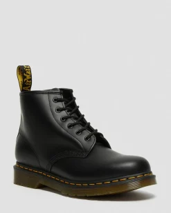Dr. Martens 101 Yellow Stitch Smooth Leren Enkellaarzen^WOMENS Enkellaarzen|Veterlaarzen