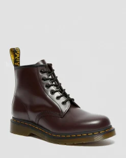 Dr. Martens 101 Yellow Stitch Smooth Leren Enkellaarzen^WOMENS Enkellaarzen|Veterlaarzen