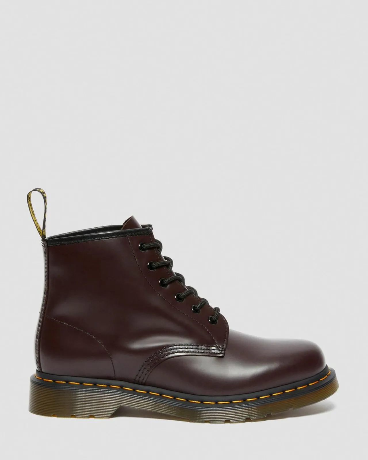 Dr. Martens 101 Yellow Stitch Smooth Leren Enkellaarzen^WOMENS Enkellaarzen|Veterlaarzen
