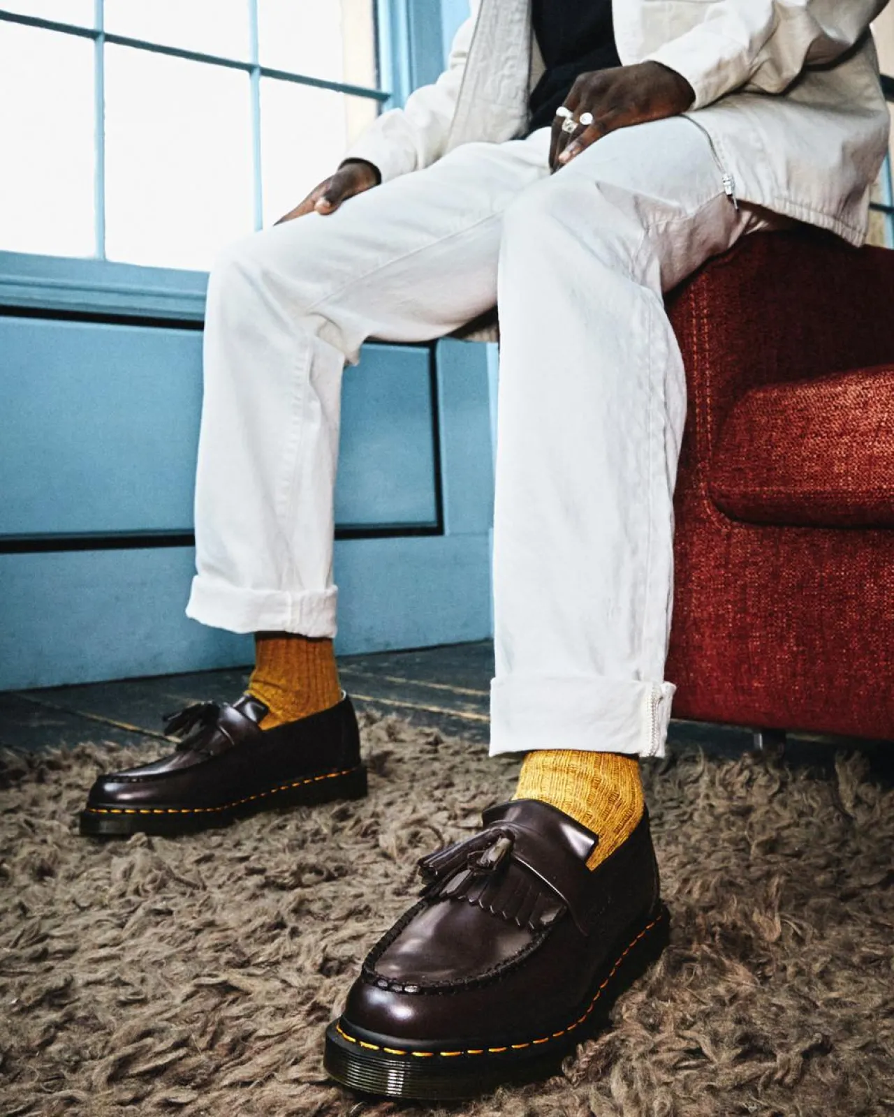 Dr. Martens Adrian Gele Stiksel Smooth Leren Tassle Loafers^WOMENS Originals|Nette Schoenen