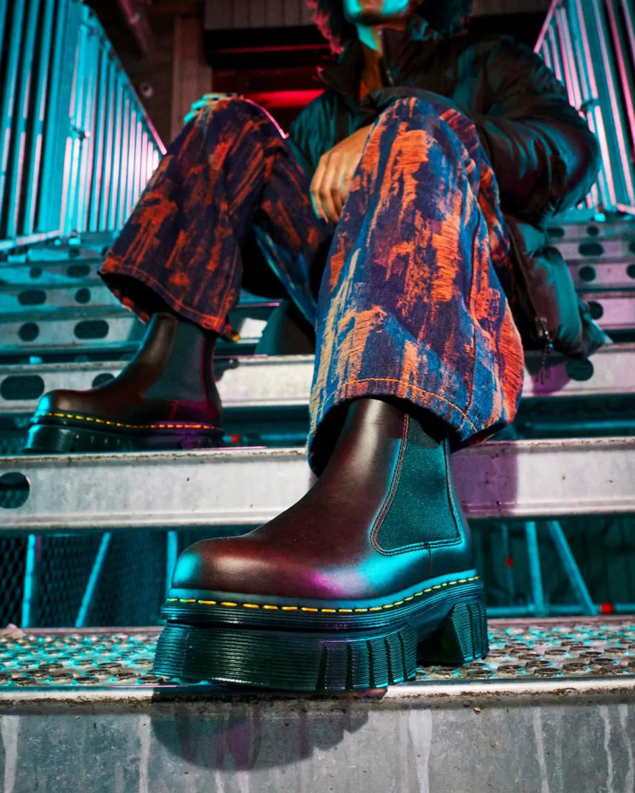 Dr. Martens Audrick Brando Leren Platform Chelsea Laarzen^WOMENS Enkellaarzen|Chelsea Boots