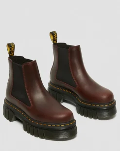 Dr. Martens Audrick Brando Leren Platform Chelsea Laarzen^WOMENS Enkellaarzen|Chelsea Boots