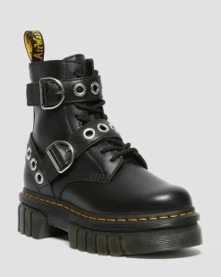Dr. Martens Audrick Hardware Leren Platform Laarzen^WOMENS Platform Laarzen