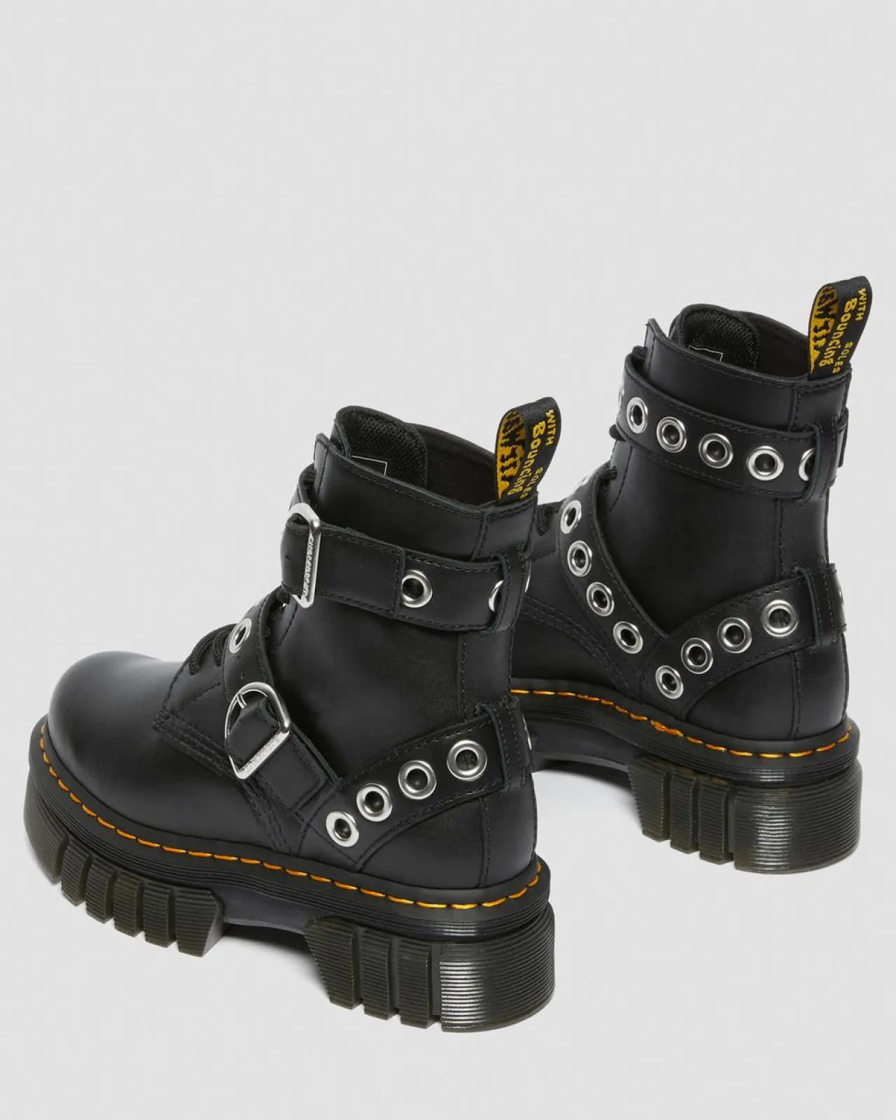 Dr. Martens Audrick Hardware Leren Platform Laarzen^WOMENS Platform Laarzen