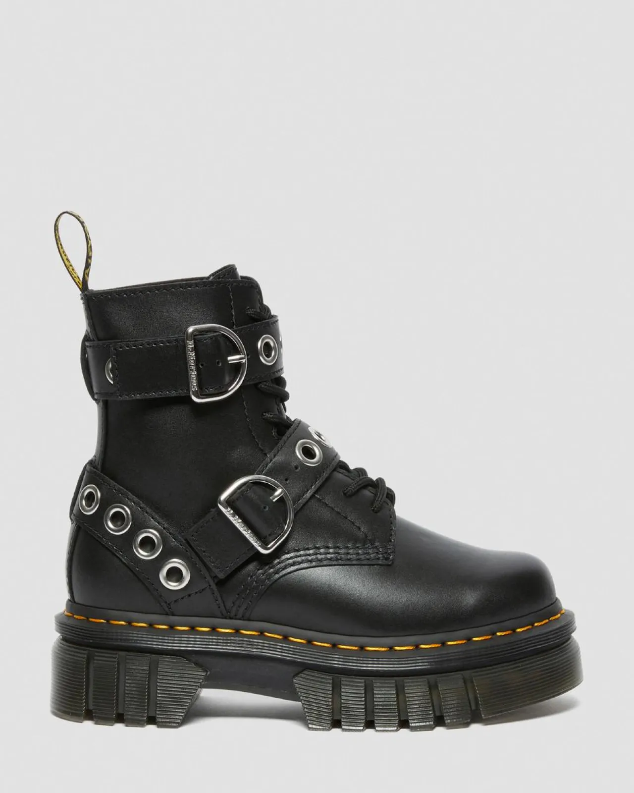 Dr. Martens Audrick Hardware Leren Platform Laarzen^WOMENS Platform Laarzen
