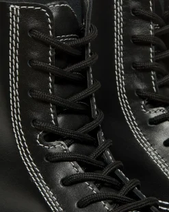 Dr. Martens Audrick 8i Witte Steek Leren Platform Laarzen^UNISEX Platform Laarzen