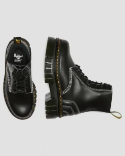Dr. Martens Audrick 8i Witte Steek Leren Platform Laarzen^UNISEX Platform Laarzen