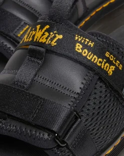 Dr. Martens Ayce Logo Gemalen Leren Platform Slippers met Band^UNISEX Sandalen|Schoenen