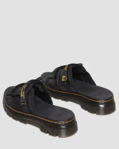 Dr. Martens Ayce Logo Gemalen Leren Platform Slippers met Band^UNISEX Sandalen|Schoenen