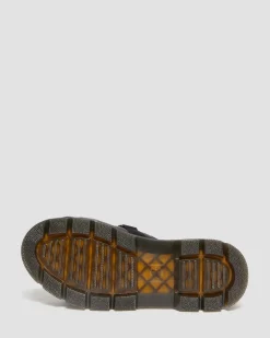 Dr. Martens Ayce Logo Gemalen Leren Platform Slippers met Band^UNISEX Sandalen|Schoenen