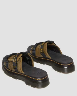 Dr. Martens Ayce Logo Gemalen Leren Platform Slippers met Band^UNISEX Sandalen|Lichte Sandalen