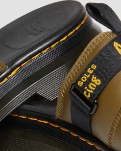 Dr. Martens Ayce Logo Gemalen Leren Platform Slippers met Band^UNISEX Sandalen|Lichte Sandalen
