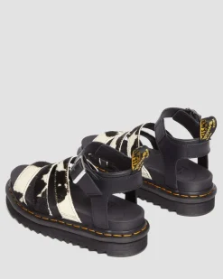 Dr. Martens Blaire Hair-On Koeienprint Sandalen^WOMENS Lichte Sandalen|Gladiator Sandalen
