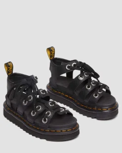 Dr. Martens Blaire Hardware Athena Leren Sandalen met Band^UNISEX Dames Sale|Lichte Sandalen