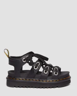 Dr. Martens Blaire Hardware Athena Leren Sandalen met Band^UNISEX Dames Sale|Lichte Sandalen