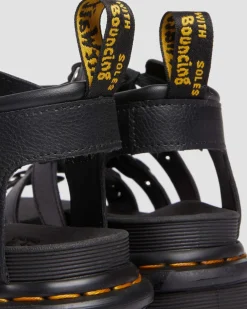Dr. Martens Blaire Hardware Athena Leren Sandalen met Band^UNISEX Dames Sale|Lichte Sandalen