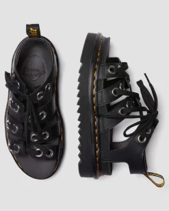 Dr. Martens Blaire Hardware Athena Leren Sandalen met Band^UNISEX Dames Sale|Lichte Sandalen