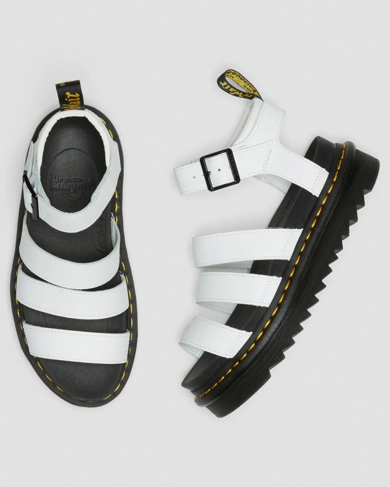 Dr. Martens Blaire Hydro Leren Sandalen met Band^WOMENS Lichte Sandalen|Platform Sandalen