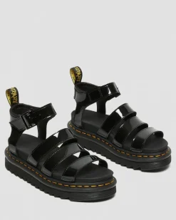 Dr. Martens Blaire Lakleren Gladiator Sandalen^WOMENS Lichte Sandalen|Platform Sandalen