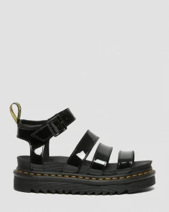 Dr. Martens Blaire Lakleren Gladiator Sandalen^WOMENS Lichte Sandalen|Platform Sandalen