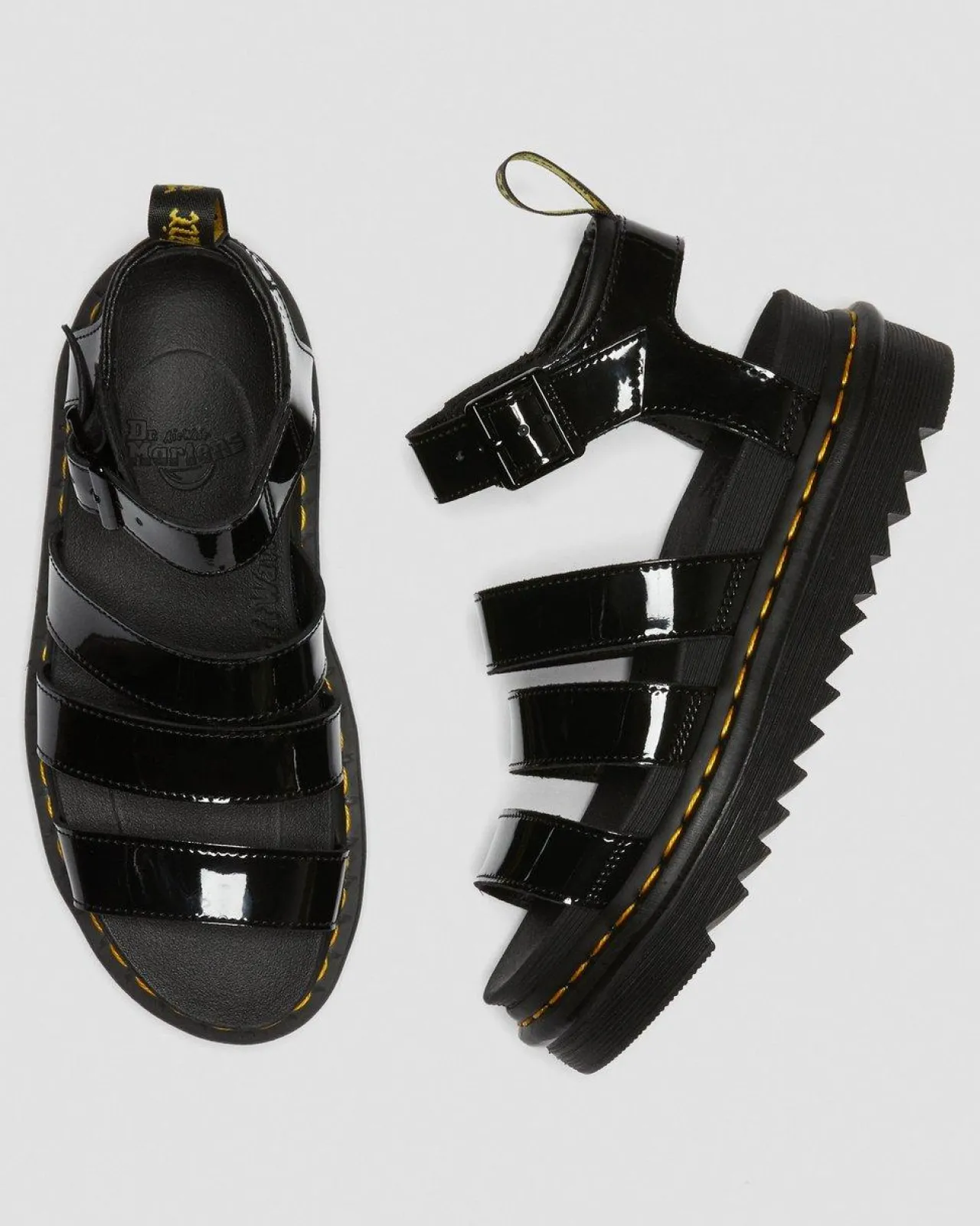Dr. Martens Blaire Lakleren Gladiator Sandalen^WOMENS Lichte Sandalen|Platform Sandalen