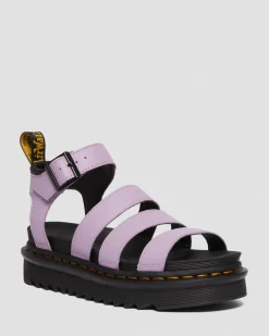 Dr. Martens Blaire Pisa Leren Platform Sandalen met Band^WOMENS Dames Sale|Lichte Sandalen
