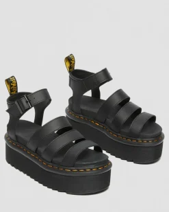 Dr. Martens Blaire Quad Hydro Leren Platform Gladiator Sandalen^WOMENS Lichte Sandalen|Platform Sandalen