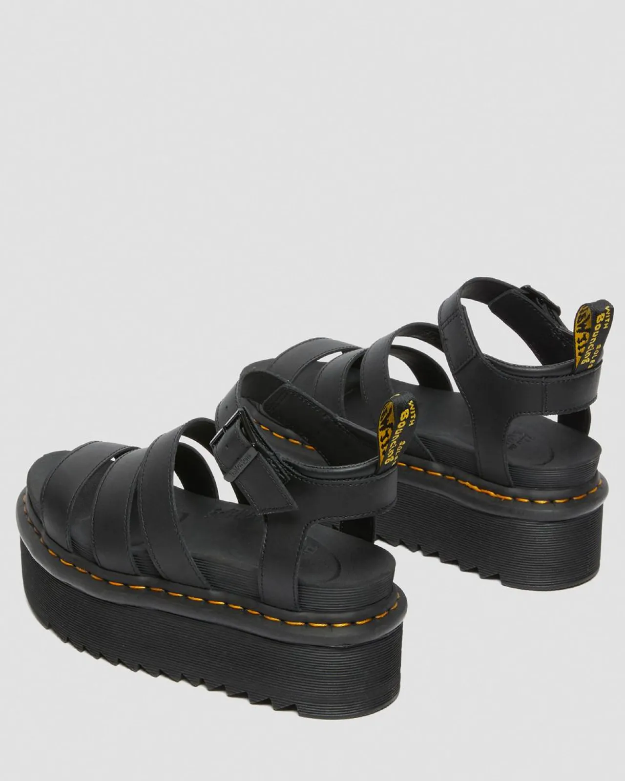 Dr. Martens Blaire Quad Hydro Leren Platform Gladiator Sandalen^WOMENS Lichte Sandalen|Platform Sandalen