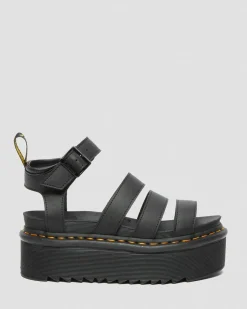 Dr. Martens Blaire Quad Hydro Leren Platform Gladiator Sandalen^WOMENS Lichte Sandalen|Platform Sandalen