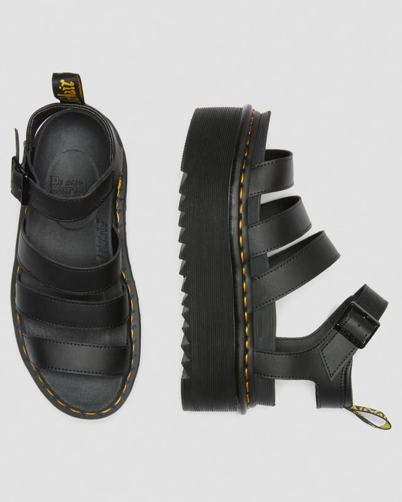 Dr. Martens Blaire Quad Hydro Leren Platform Gladiator Sandalen^WOMENS Lichte Sandalen|Platform Sandalen