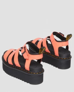Dr. Martens Blaire Quad Pisa Leren Platform Sandalen met Band^UNISEX Dames Sale|Lichte Sandalen