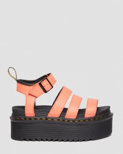 Dr. Martens Blaire Quad Pisa Leren Platform Sandalen met Band^UNISEX Dames Sale|Lichte Sandalen