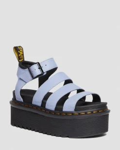 Dr. Martens Blaire Quad Pisa Leren Platform Sandalen met Band^UNISEX Dames Sale|Lichte Sandalen