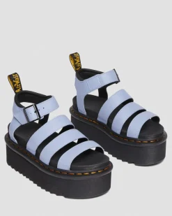 Dr. Martens Blaire Quad Pisa Leren Platform Sandalen met Band^UNISEX Dames Sale|Lichte Sandalen
