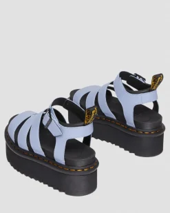 Dr. Martens Blaire Quad Pisa Leren Platform Sandalen met Band^UNISEX Dames Sale|Lichte Sandalen