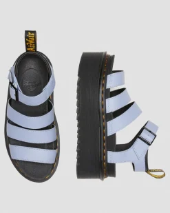 Dr. Martens Blaire Quad Pisa Leren Platform Sandalen met Band^UNISEX Dames Sale|Lichte Sandalen