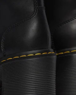 Dr. Martens Chesney Leren Veterlaarzen met Uitlopende Hak^WOMENS Hakken|Enkellaarzen