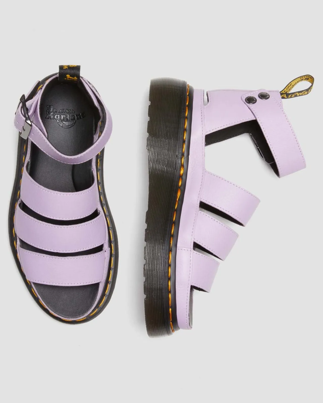 Dr. Martens Clarissa II Pisa Leren Platform Sandalen met Riem^UNISEX Gladiator Sandalen|Sandalen