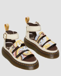 Dr. Martens Clarissa II Quad Retro Canvas Vegan Platform Sandalen met Riem^UNISEX Vegan|Platform Sandalen