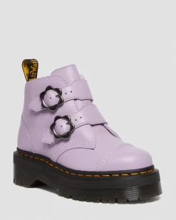 Dr. Martens Devon Bloemengesp Gemalen Nappa Leren Platformlaarzen^WOMENS Dames Sale|Zachte Leren Laarzen