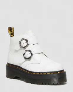 Dr. Martens Devon Bloemengesp Gemalen Nappa Leren Platformlaarzen^WOMENS Dames Sale|Zachte Leren Laarzen