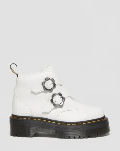 Dr. Martens Devon Bloemengesp Gemalen Nappa Leren Platformlaarzen^WOMENS Dames Sale|Zachte Leren Laarzen