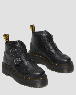 Dr. Martens Devon Bloemengesp Gemalen Nappa Leren Platformlaarzen^WOMENS Zachte Leren Laarzen