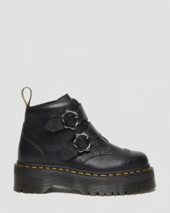 Dr. Martens Devon Bloemengesp Gemalen Nappa Leren Platformlaarzen^WOMENS Zachte Leren Laarzen