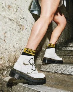 Dr. Martens Devon Heart Leren Platform Laarzen^WOMENS Enkellaarzen|Platform Laarzen